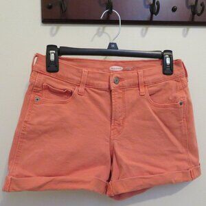 Old Navy Women's Mid Rise Boyfriend Orange Jean Shorts